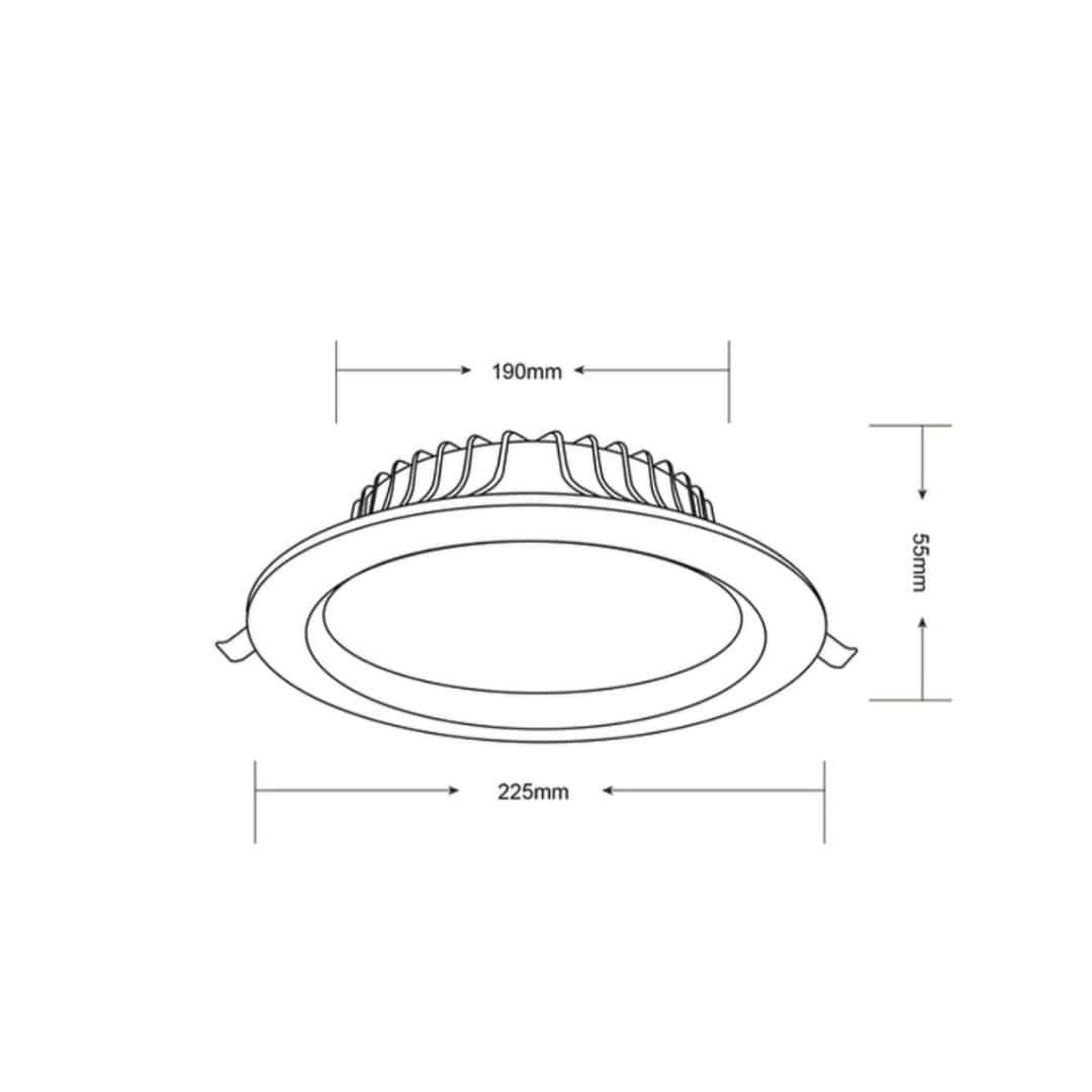 INFINITE 302 40W Tri-Colour LED Downlight 190mm cut out - Image 2