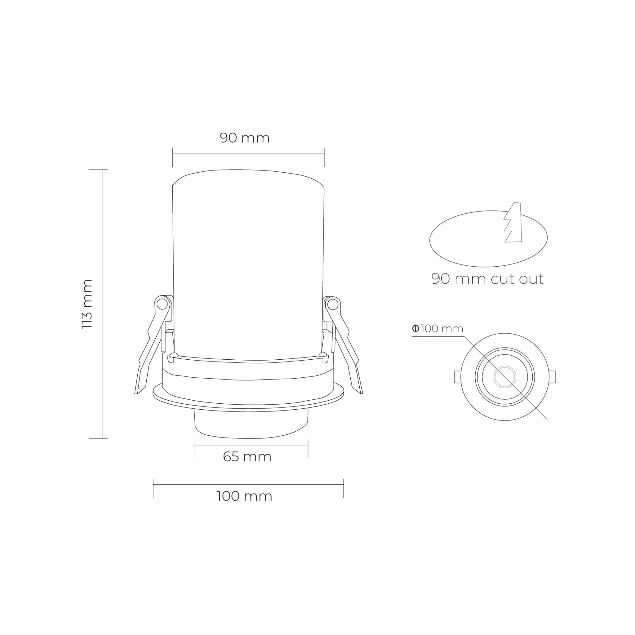 Infinite Focus White Pull Out Tri-Colour Dimmable LED Downlight - Image 3