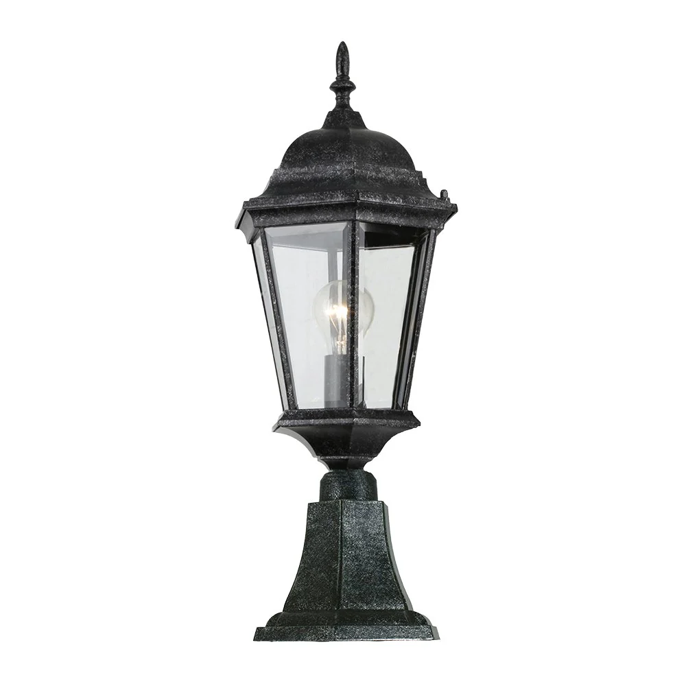 JUNCTION Exterior Small or Medium Antique Black Pillar Mount Light - Image 2