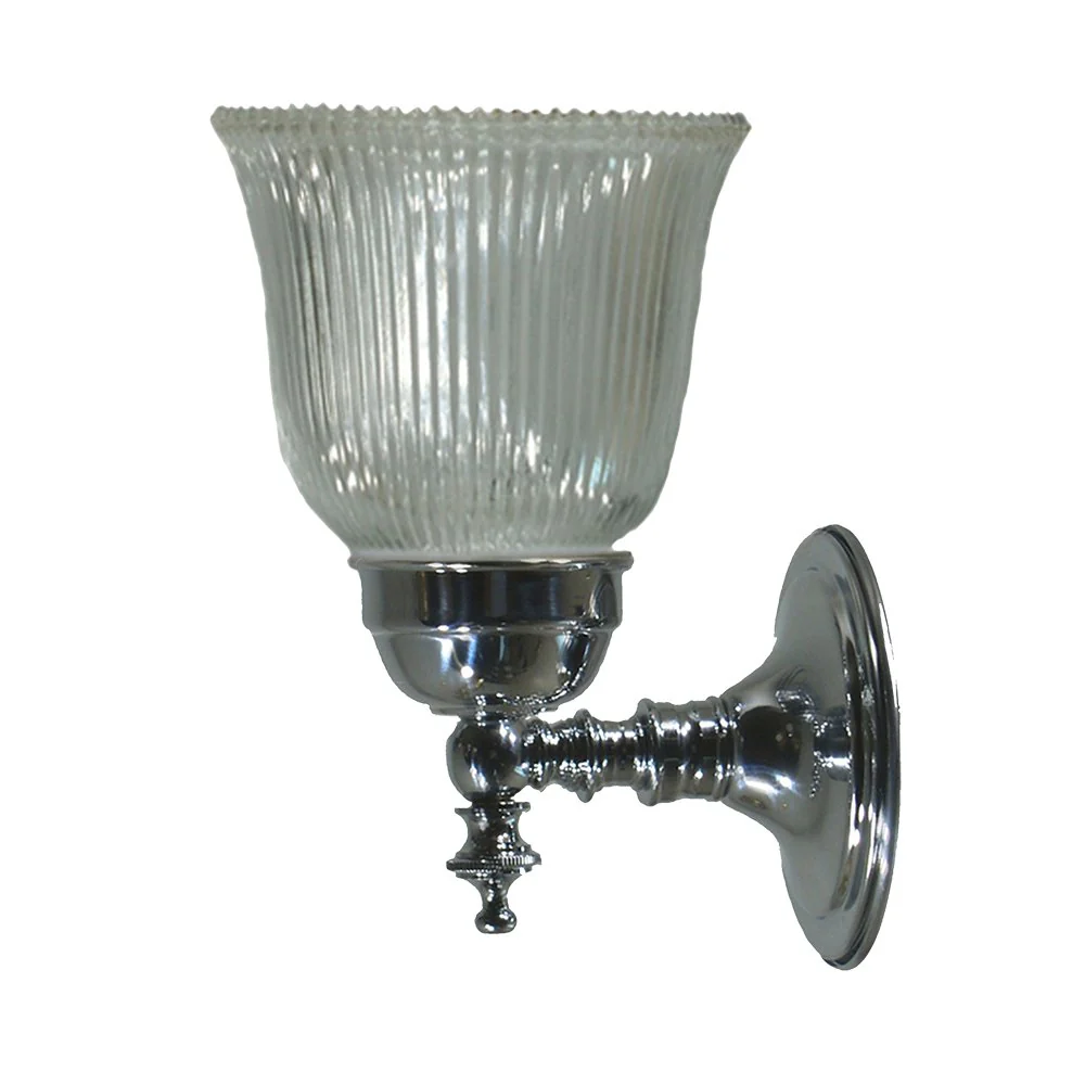 KLINE 1 Light Clear or Frost Glass Wall Light - Chrome or Brass