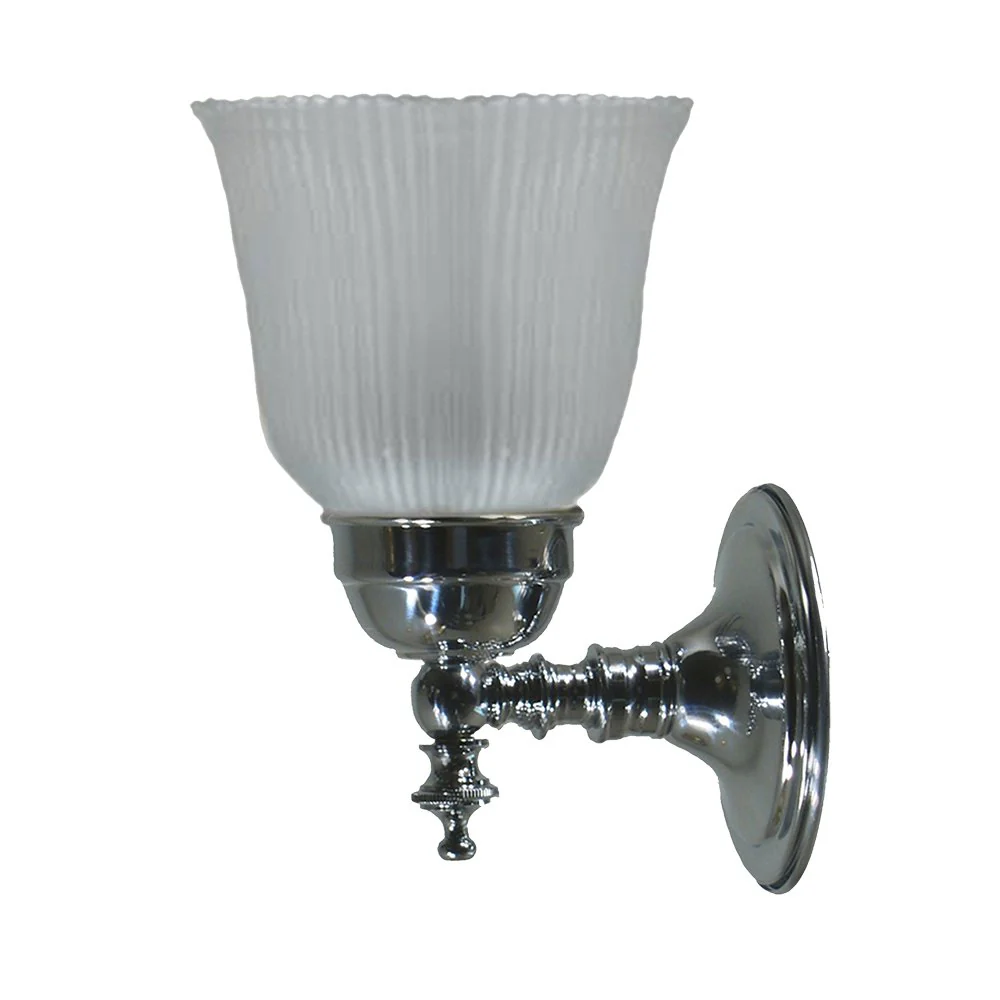 KLINE 1 Light Clear or Frost Glass Wall Light - Chrome or Brass - Image 2