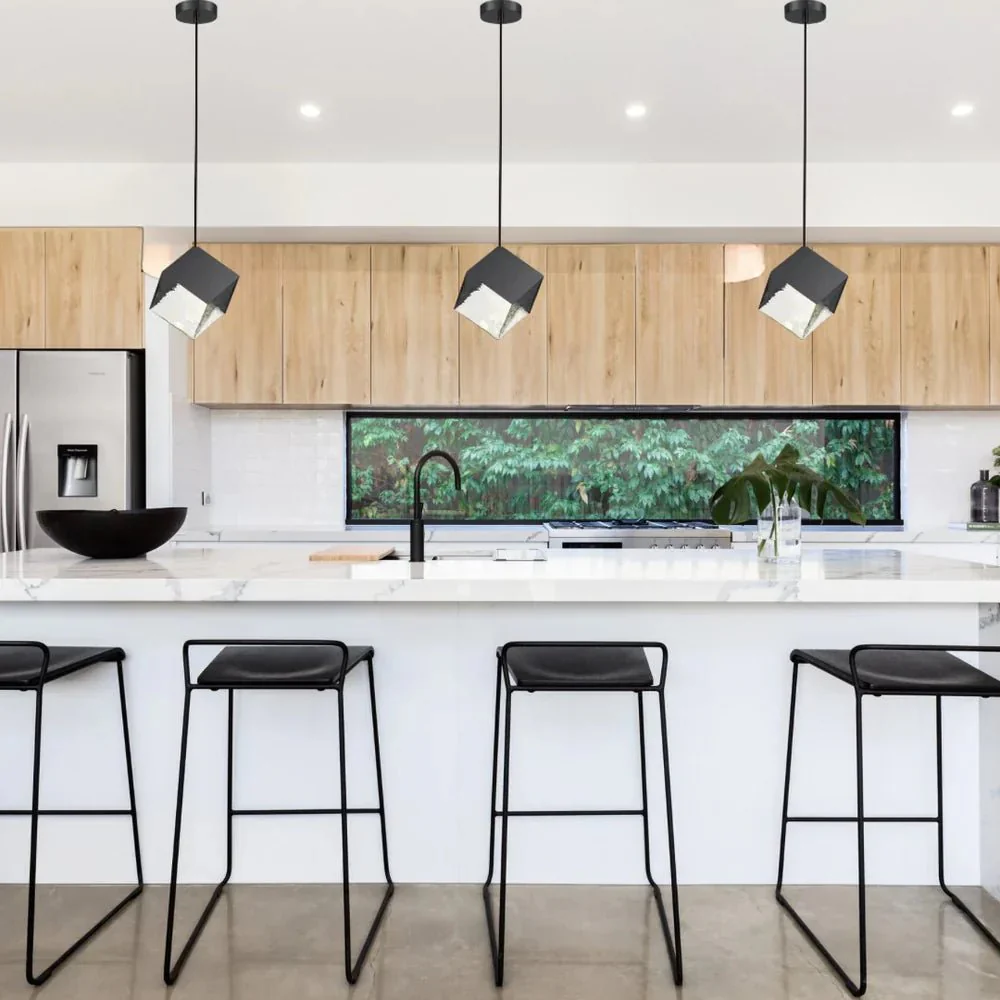 KUBO Glass Pendant Light in Gold or Black | Lighting Creations - Image 5