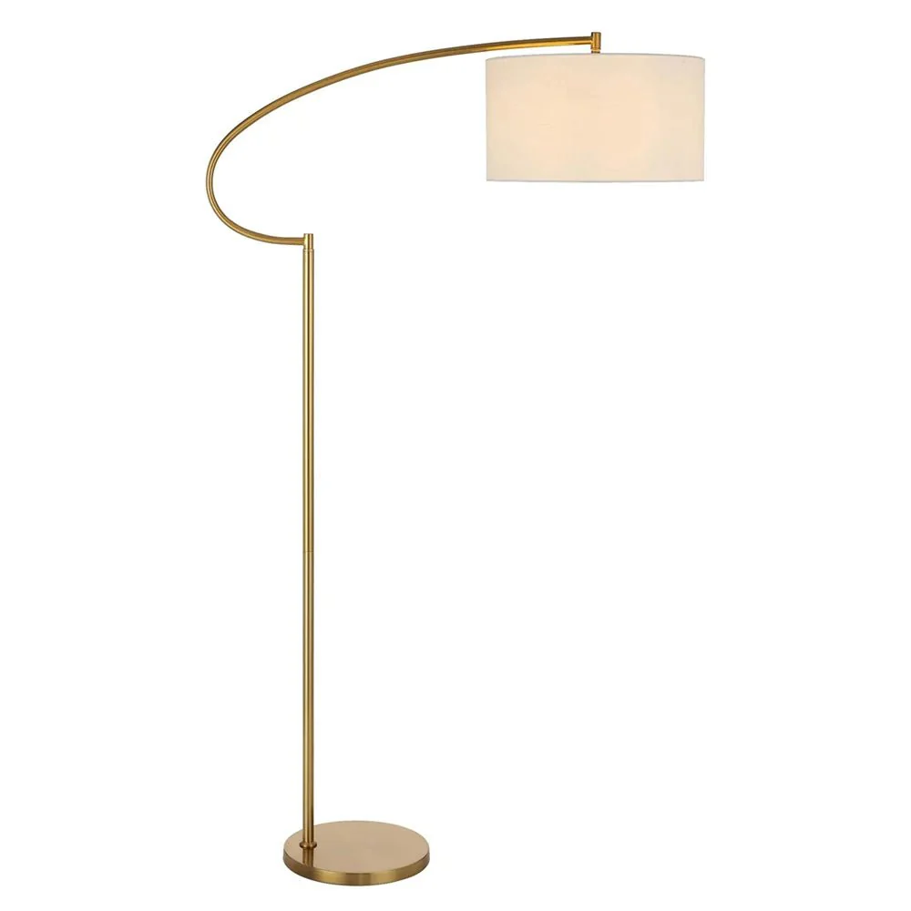 Laine Floor Lamp 1Lt in Antique Gold & Ivory