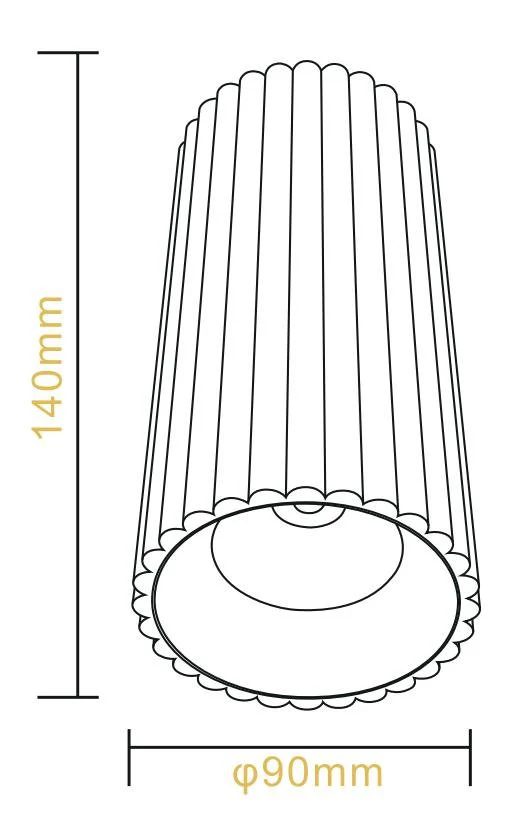 LC410 12W Ribbed Surface Mounted COB LED Downlight in Brass | Lighting Creations - Image 3