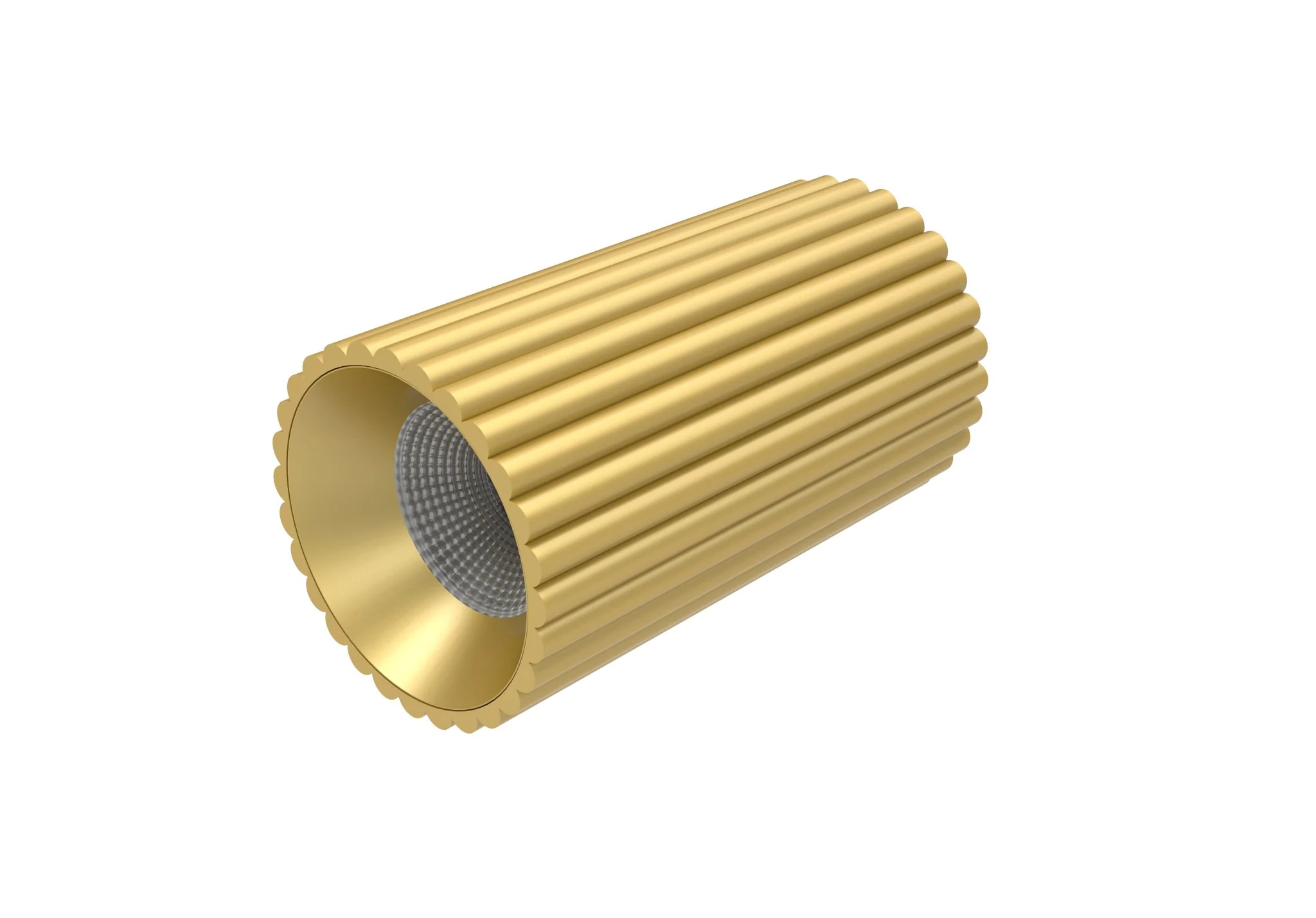 LC410 12W Ribbed Surface Mounted COB LED Downlight in Brass | Lighting Creations - Image 4