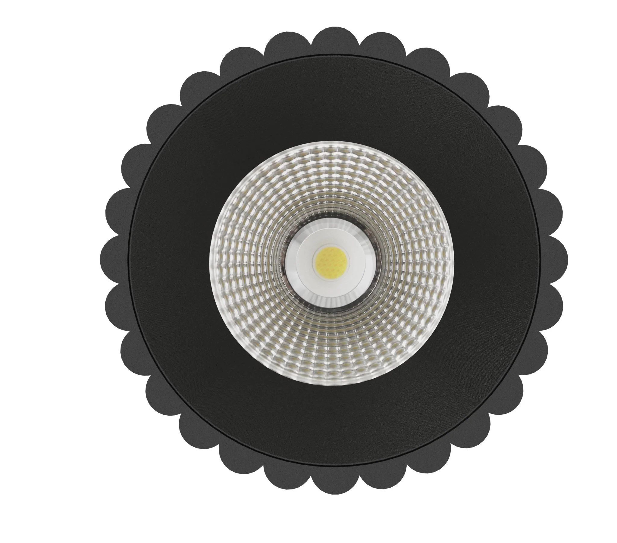 LC410 12W Ribbed Surface Mounted COB LED Downlight in Black | Lighting Creations - Image 3