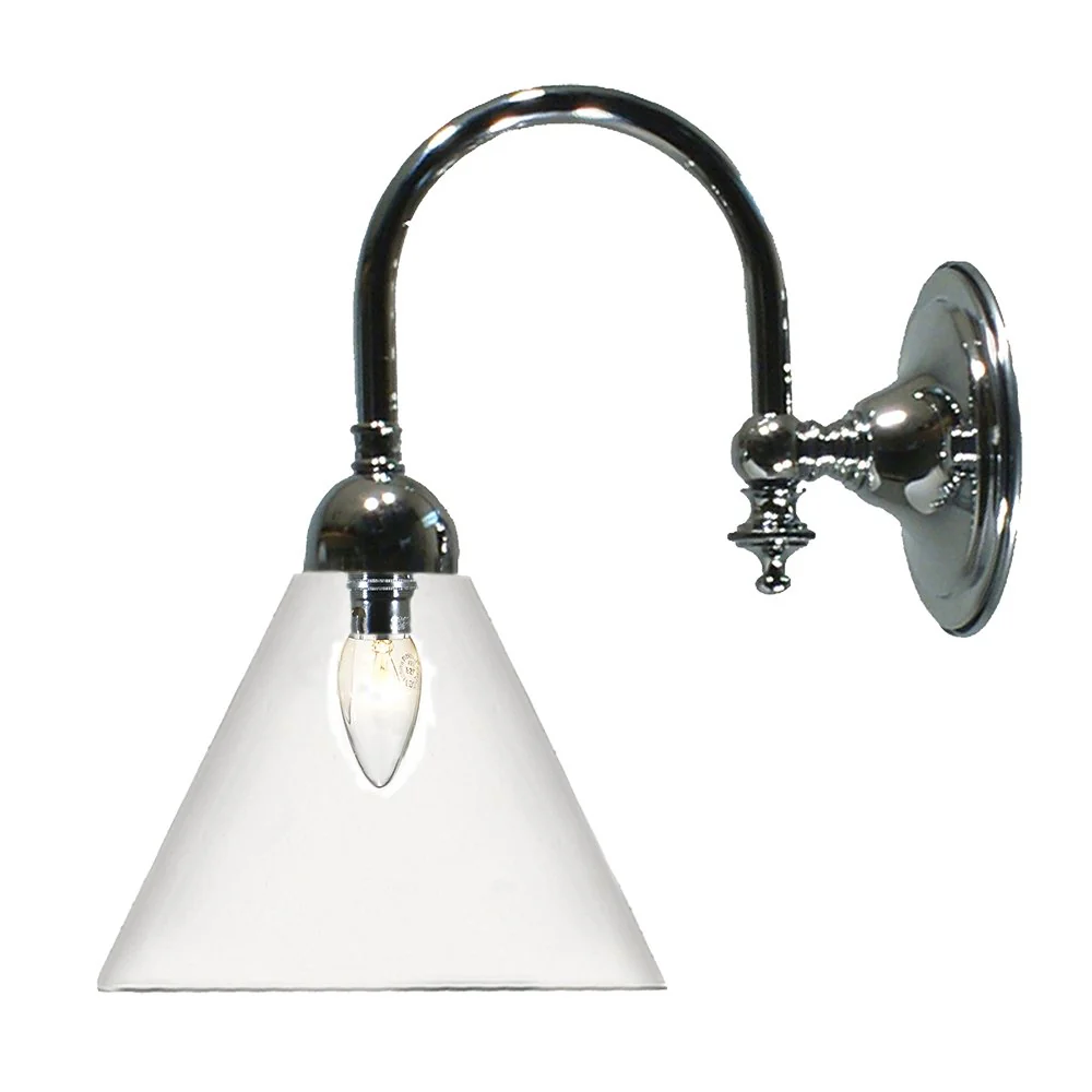 LOXTON 1 Light Clear or Frost Glass Wall Light - Chrome or Brass