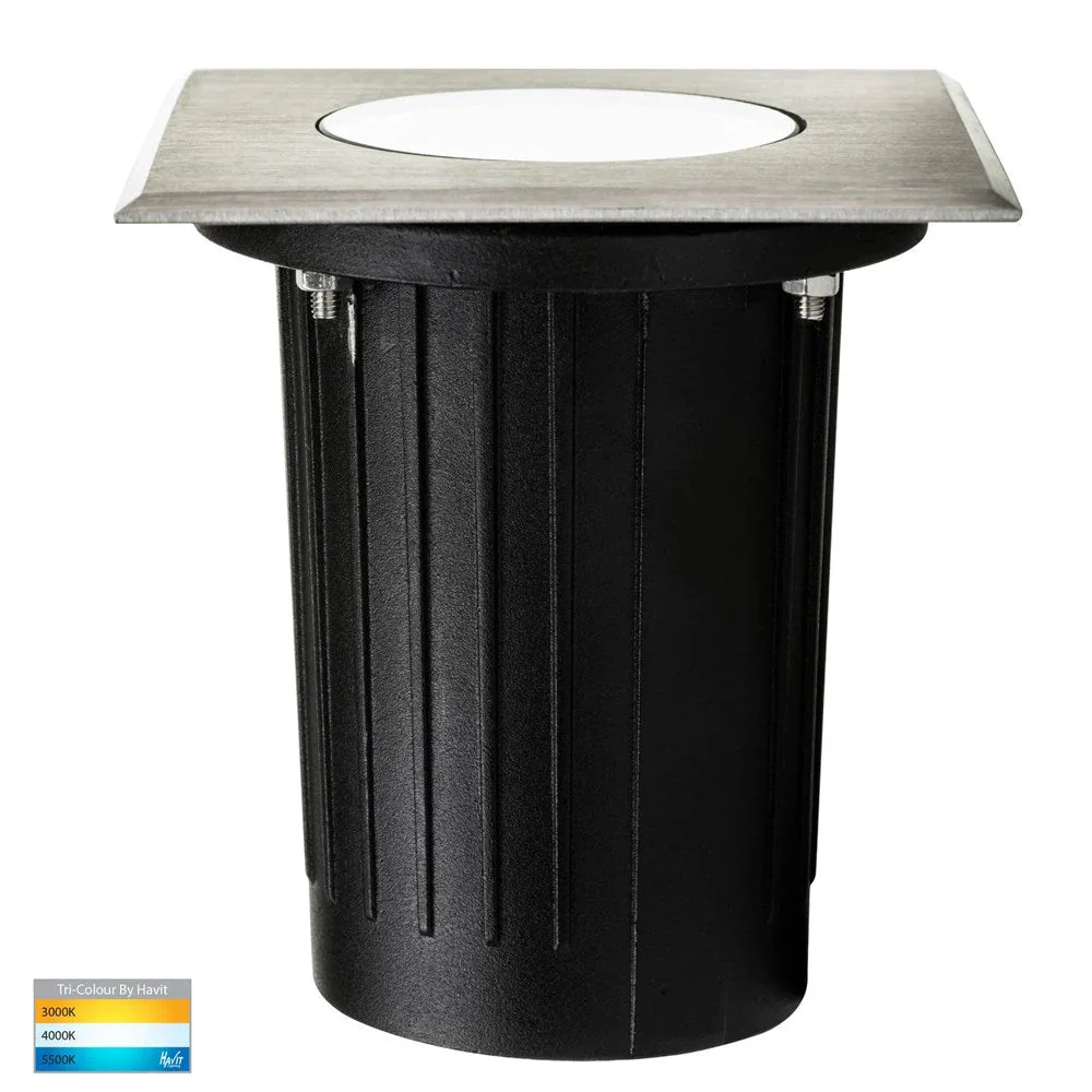 Luta LED inground Light Square in 316 Stainless Steel TRI Colour Havit Lighting - HV1825T-SQ - Image 2