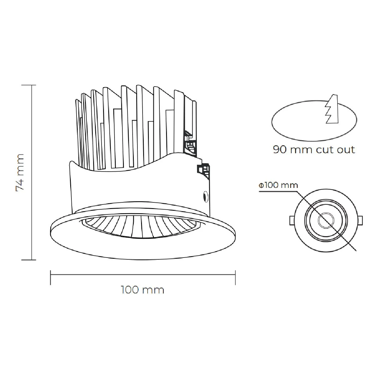 LUX 1001 - Deep Anti-glare | COB LED Downlight 12W - Image 3