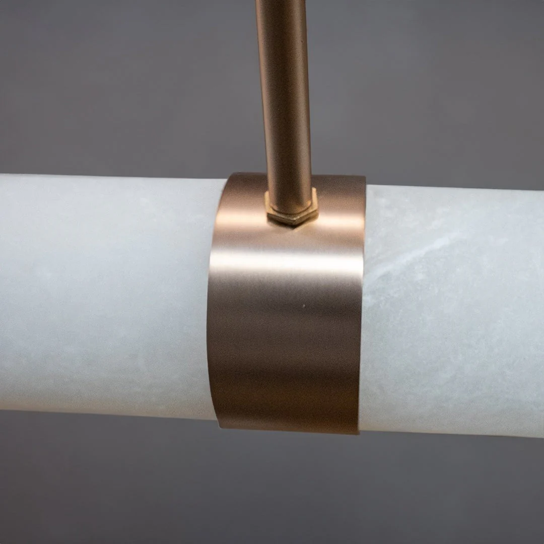 MADISON Spanish Marble Linear LED Pendant - Black, Brass, Antique Brass and Coffee | Lighting Creations - Image 11