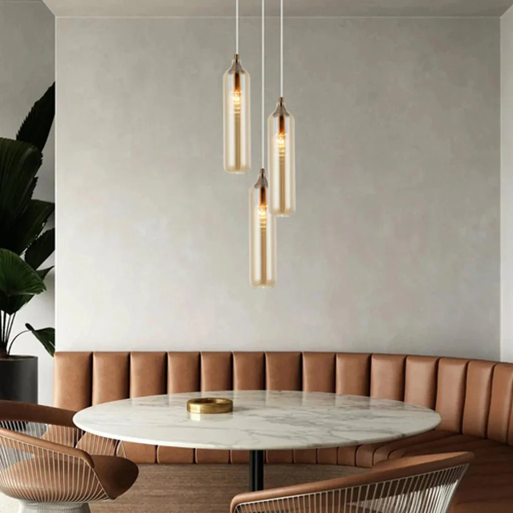 Manga Glass Cylinder Pendant Light in Smokey Black, Green, Blue, Amber, Clear - Image 11
