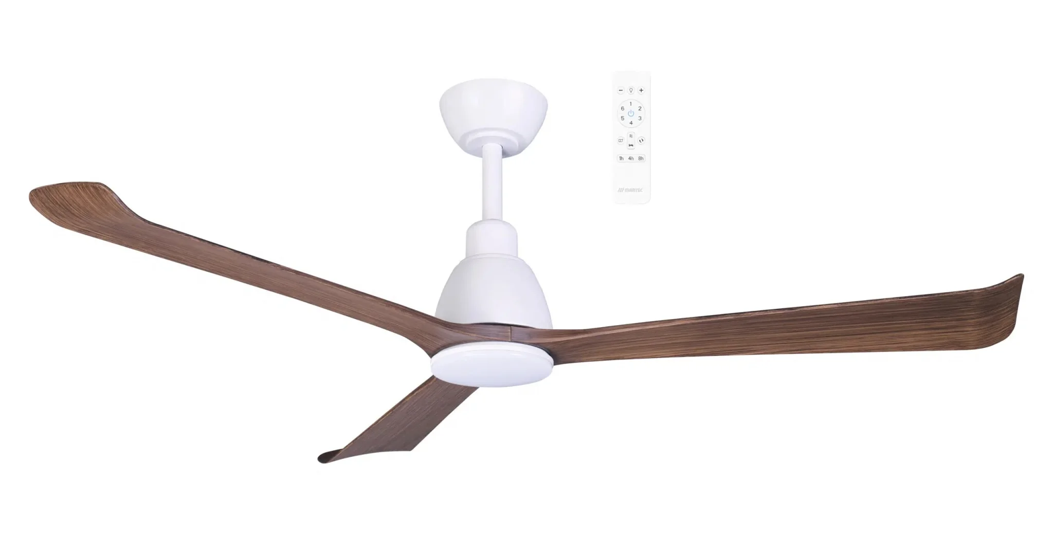 Martec Polo 52" DC Smart Ceiling Fan with Remote Control With Dimmable LED Light - Matt White, Matt White/Walnut or Nickel/Driftwood - Image 3