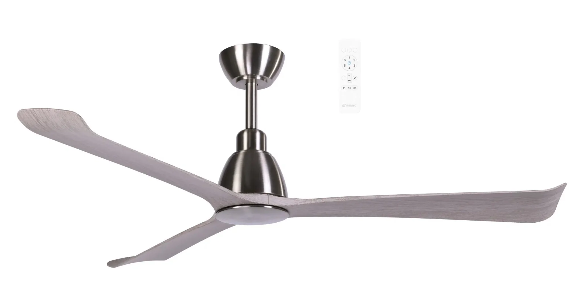 Martec Polo 52" DC Smart Ceiling Fan with Remote Control Without Light - Matt White, Matt White/Walnut or Nickel/Driftwood - Image 3