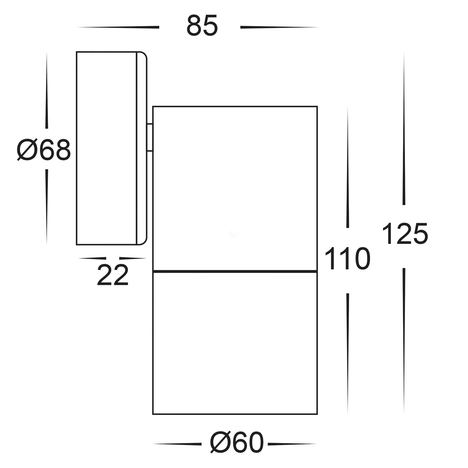 Matt White Fixed Down Wall Light Tivah Havit Ligting - HV1135T, HV1137GU10T, HV1137MR16T - Image 2