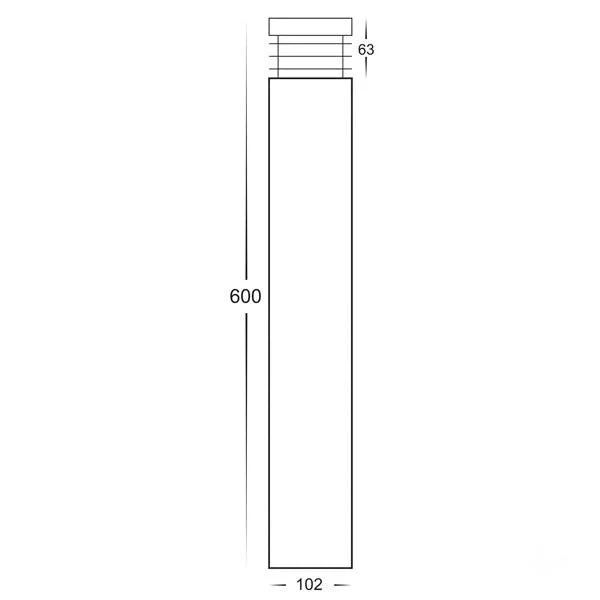 Maxi 600mm LED Bollard Light TRI Colour in Black or 316 Stainless Steel Havit Lighting - HV1606T - Image 3