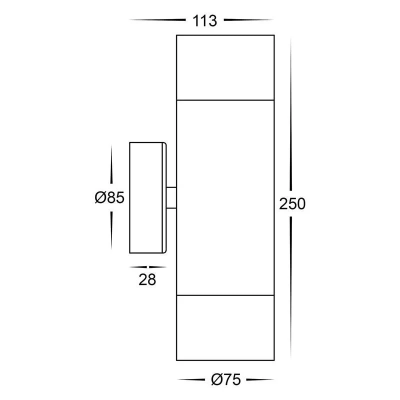 Maxi Up/Down LED Wall Light CCT 24w in 316 Stainless Steel - Image 2