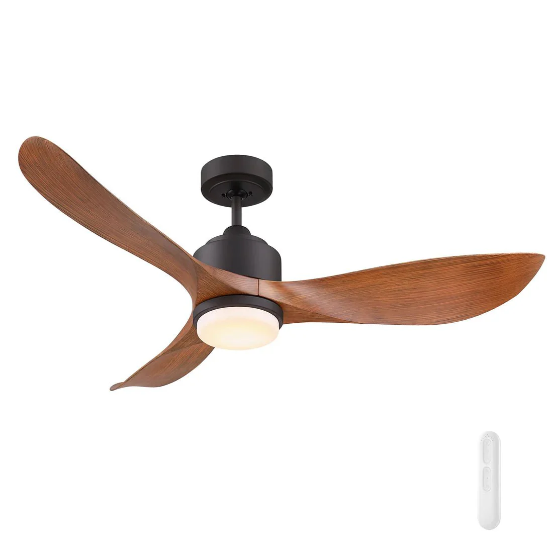 Mercator Eagle II Lite Ceiling Fan With Remote And LED Light Rubbed Bronze or Black