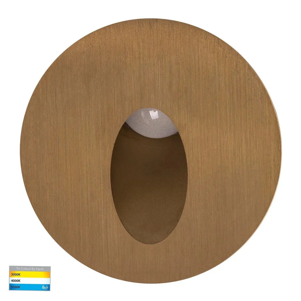 Mini Reces Round LED Step Light Antique Brass, Black, White, Brass, Stainless Steel Havit Lighting HV3206T-12V - Image 4