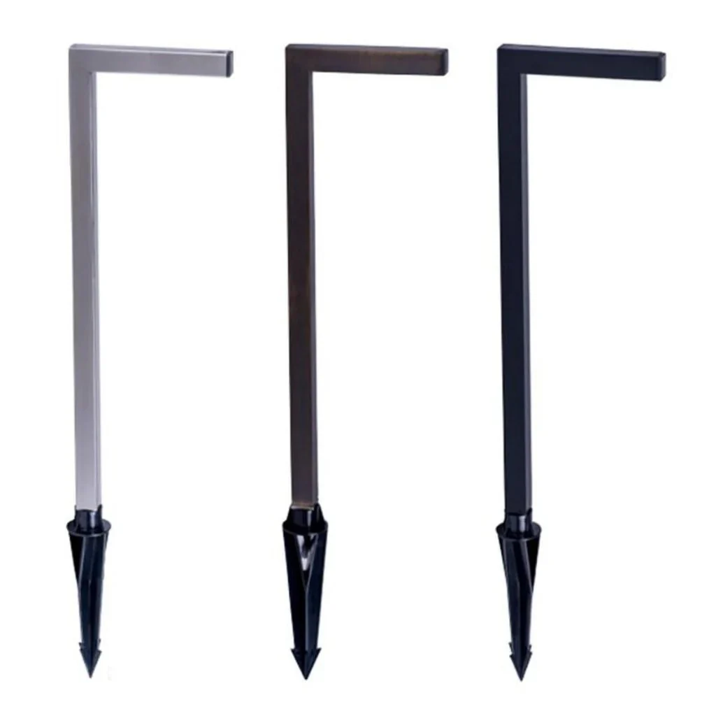 Nedia Square 7w Tri Colour Aluminium Black, Antique Brass, Stainless Steel Garden Spike Light HV1459T-BLK