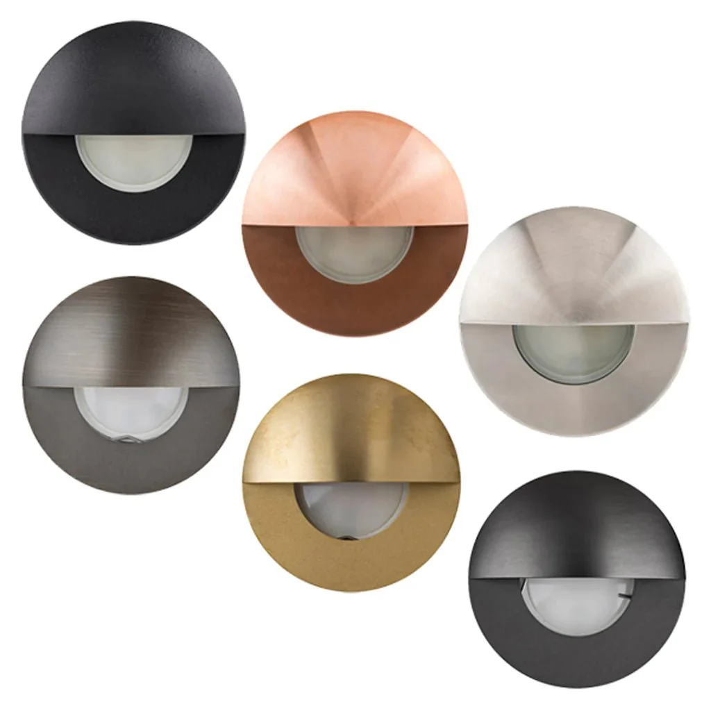 Ollo LED Step Light with Eyelid TRI Colour 5w in BLK/SS316/CP/AB/BR/GPH Havit Lighting - HV19012T
