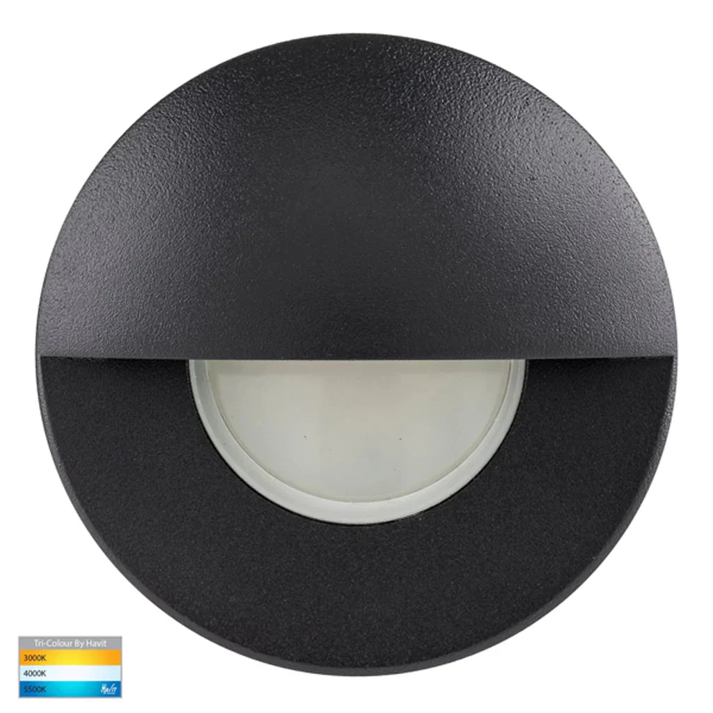 Ollo LED Step Light with Eyelid TRI Colour 5w in BLK/SS316/CP/AB/BR/GPH Havit Lighting - HV19012T - Image 2