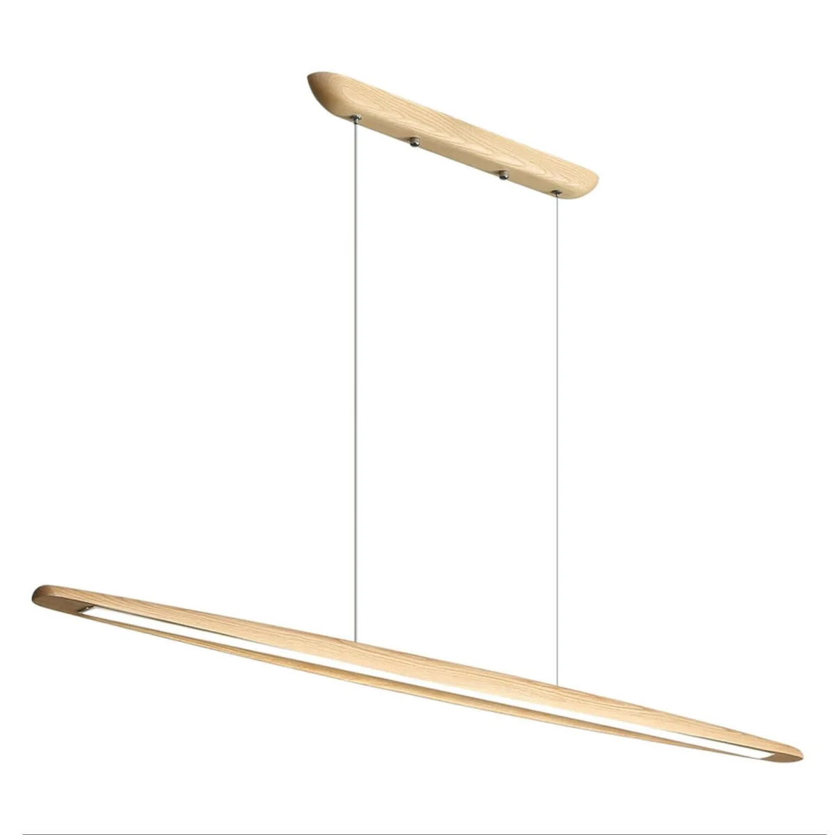 ORIEL EASTOFT HAND-FINISHED ASH WOOD LINEAR 24W LED CEILING PENDANT LIGHT - Image 4