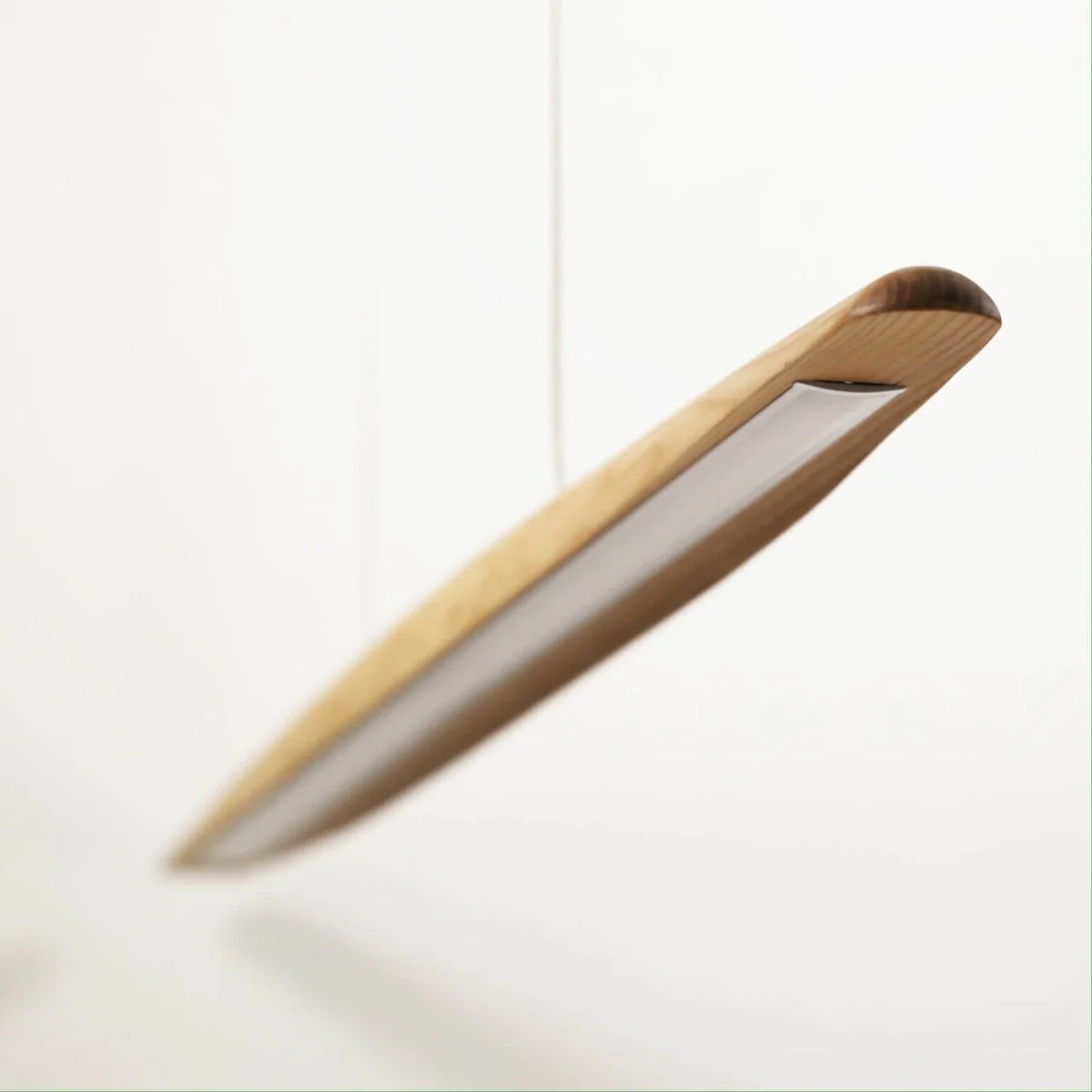 ORIEL EASTOFT HAND-FINISHED ASH WOOD LINEAR 24W LED CEILING PENDANT LIGHT - Image 5