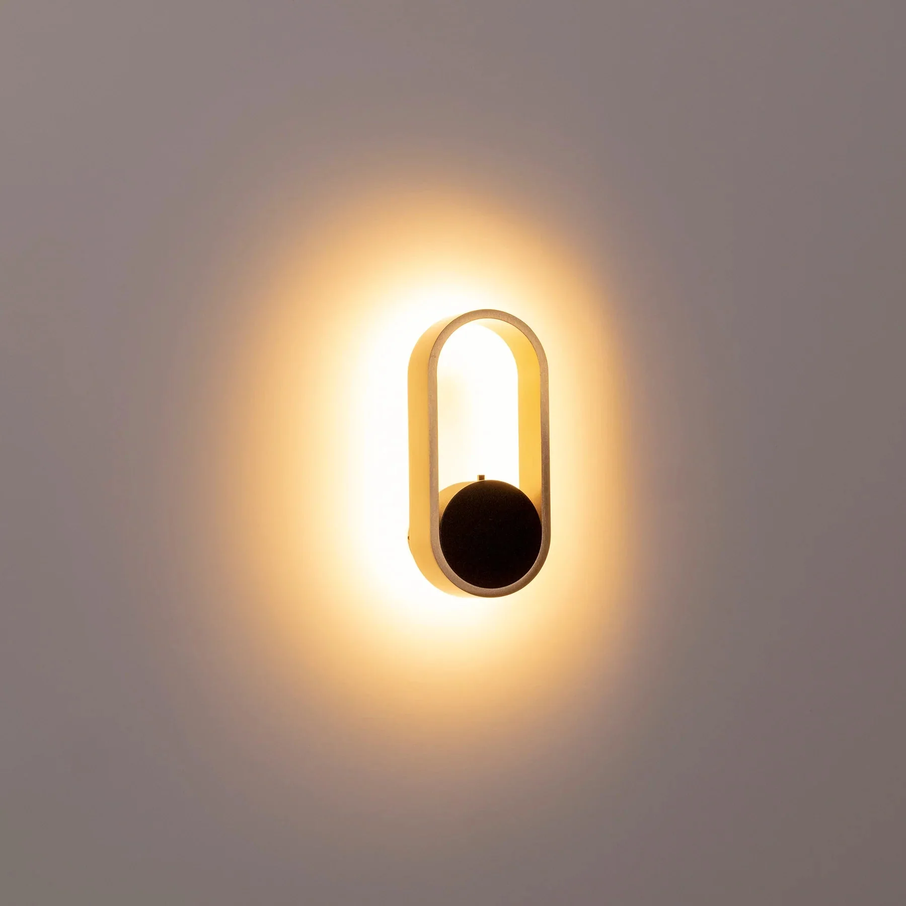 Ovale Indoor LED Wall Light in Black, Black/Brass, White, White/Brass Havit Lighting - HV8080T - Image 12