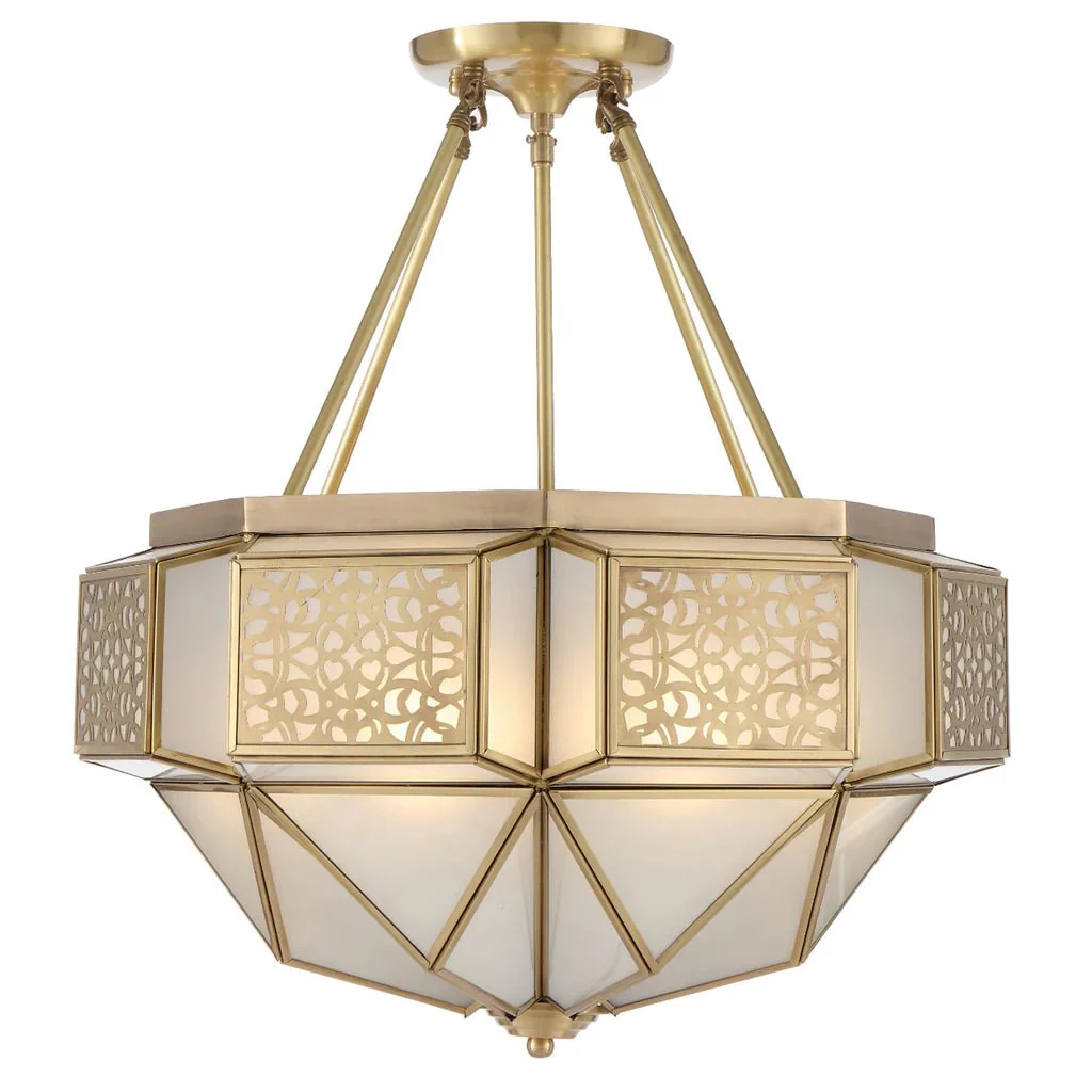 Overton CTC Pendant Light 6Lt in Brass