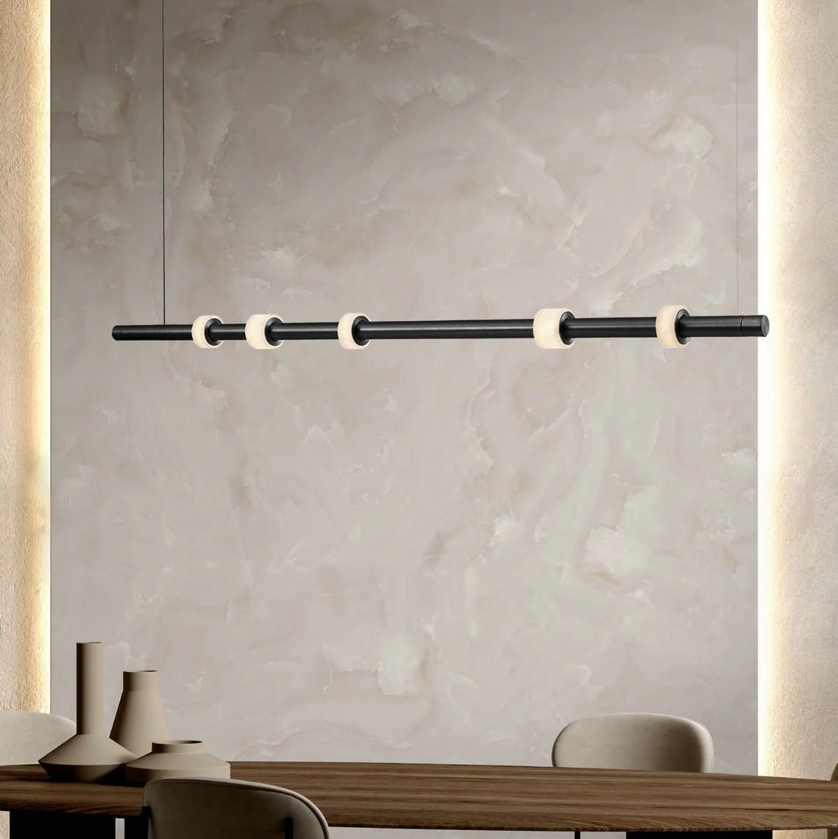 Zenith Marble Pendant Light Pendant Black and Gold | Lighting Creations - Image 5