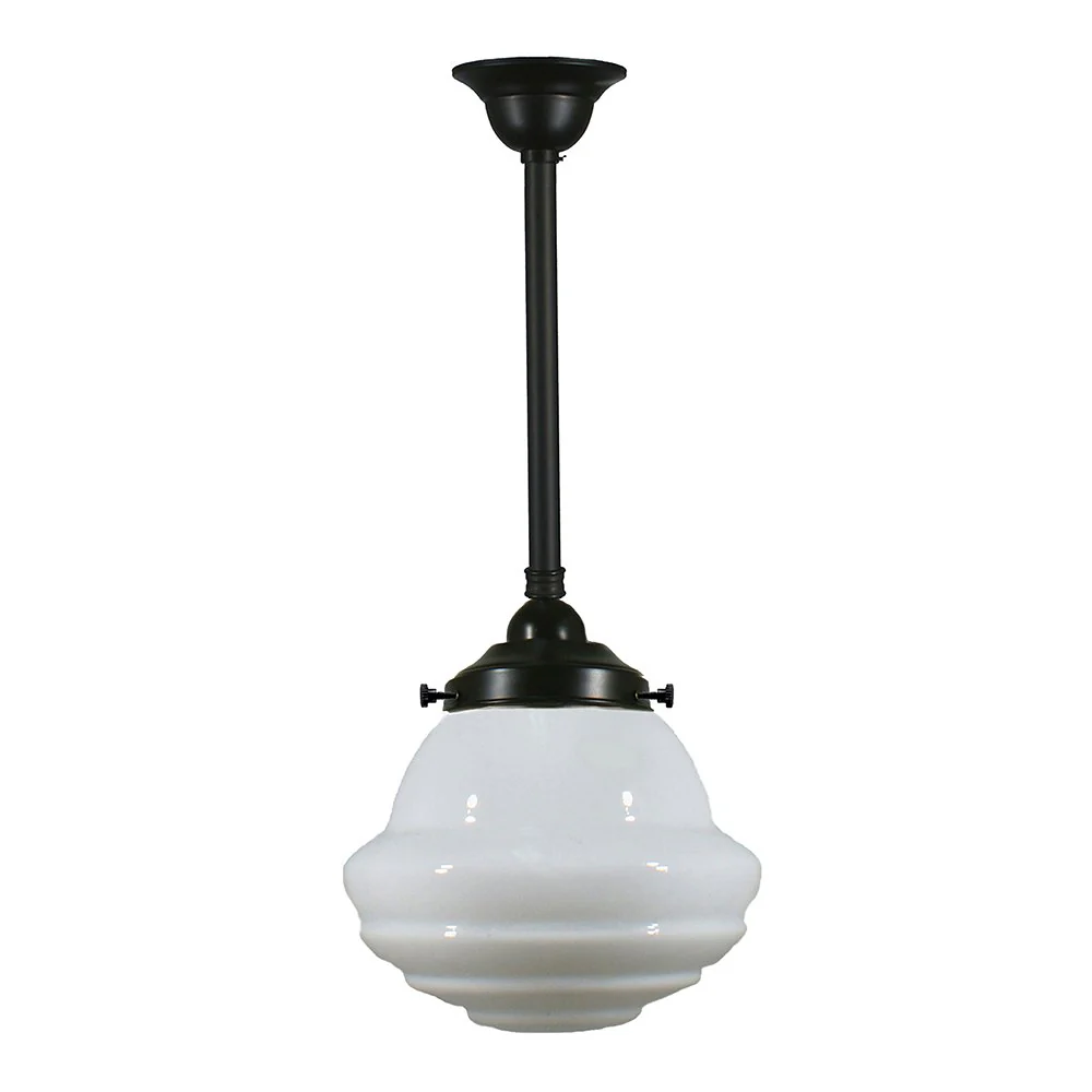 PARKVILLE 9" 1 Light ROD Pendant Light - Black/Chrome/Polished Brass/Chrome Retro