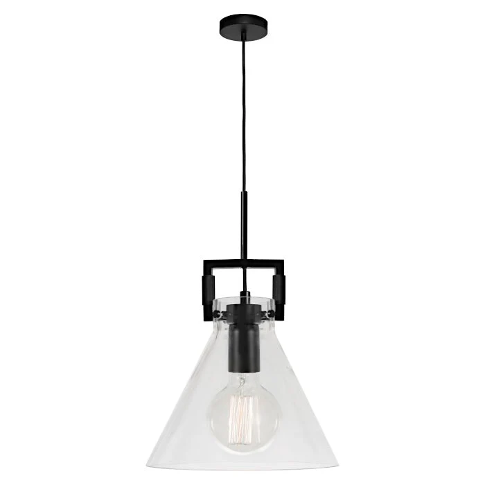 Pierre 1 Light Pendant Black or Gold