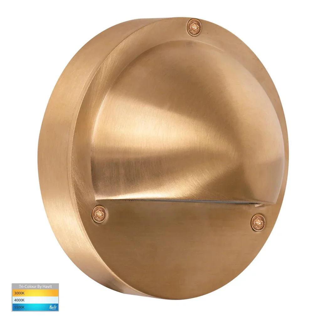 Pinta LED Step Light with Eyelid CCT Solid Brass Havit Lighting - HV2903T-BR, HV2904T-BR - Image 3