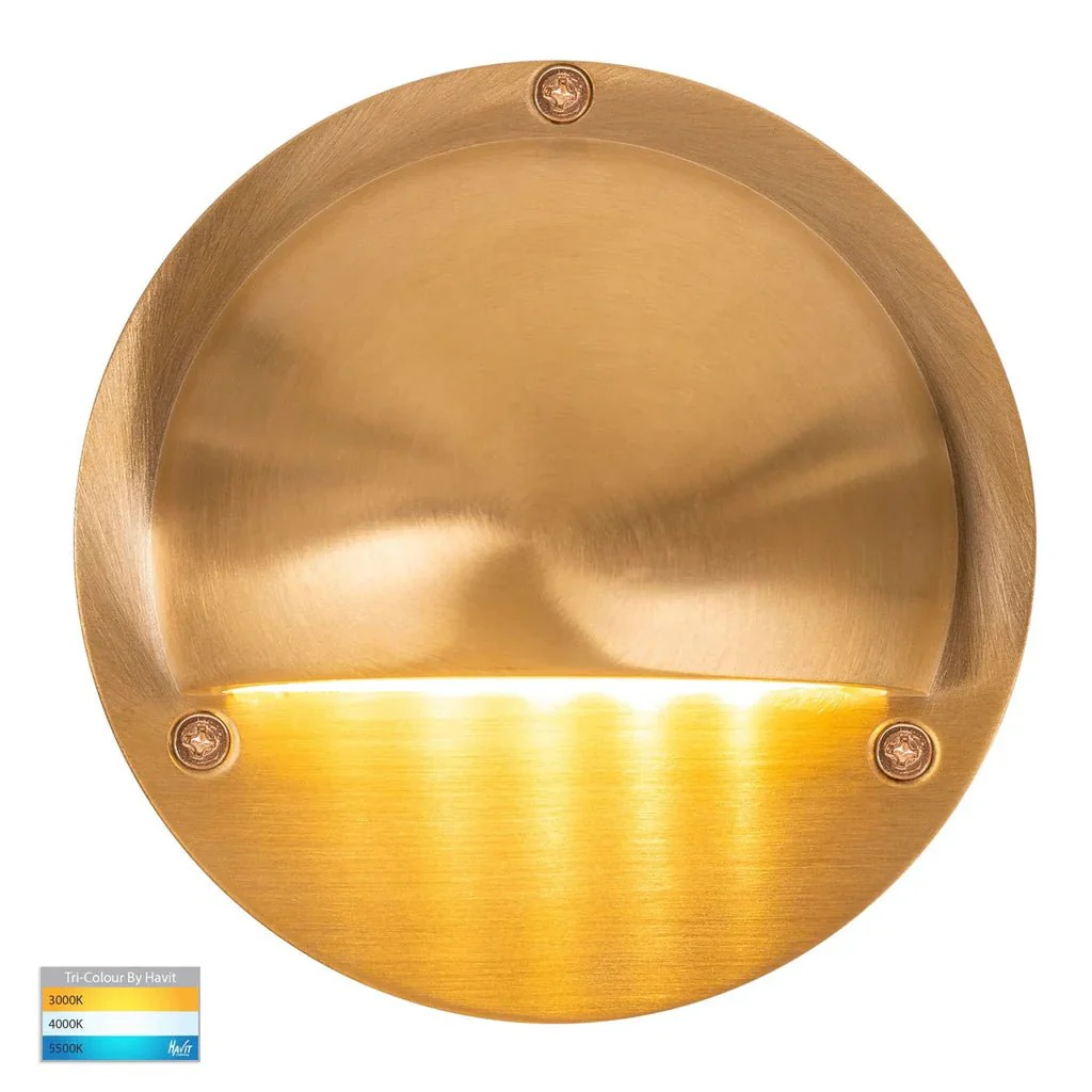 Pinta LED Step Light with Eyelid CCT Solid Brass Havit Lighting - HV2903T-BR, HV2904T-BR - Image 4