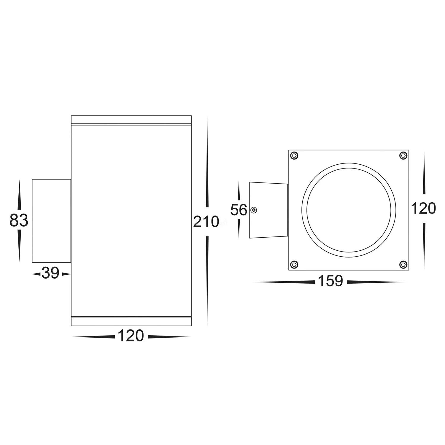 Porter Large Up/Down LED Wall Light Round in Black or White Havit Lighting - HV3629T - Image 4