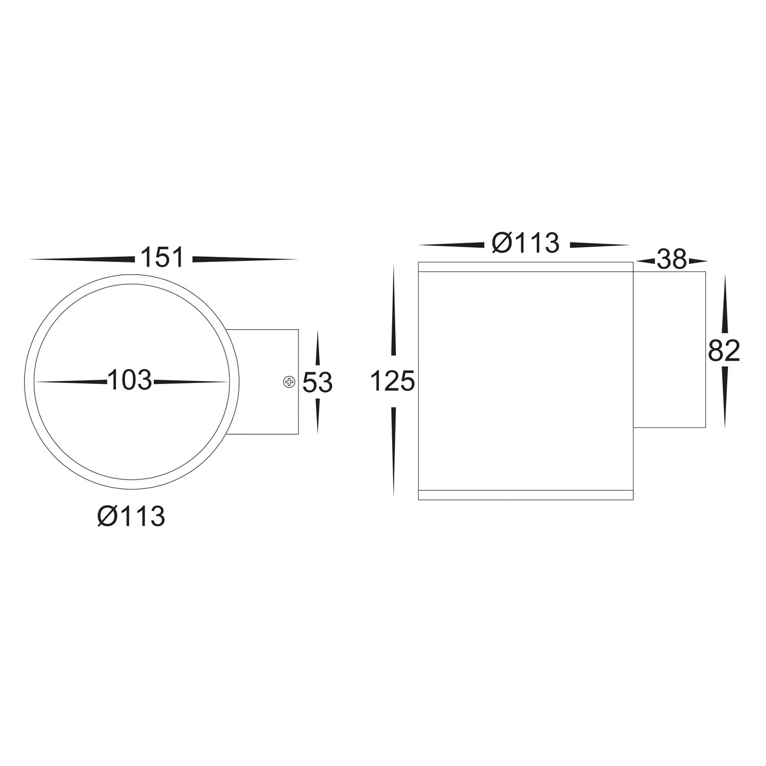 Porter LED Fixed Down Wall Light Tri Colour Large in Black/White Havit Lighting - HV3628T - Image 3