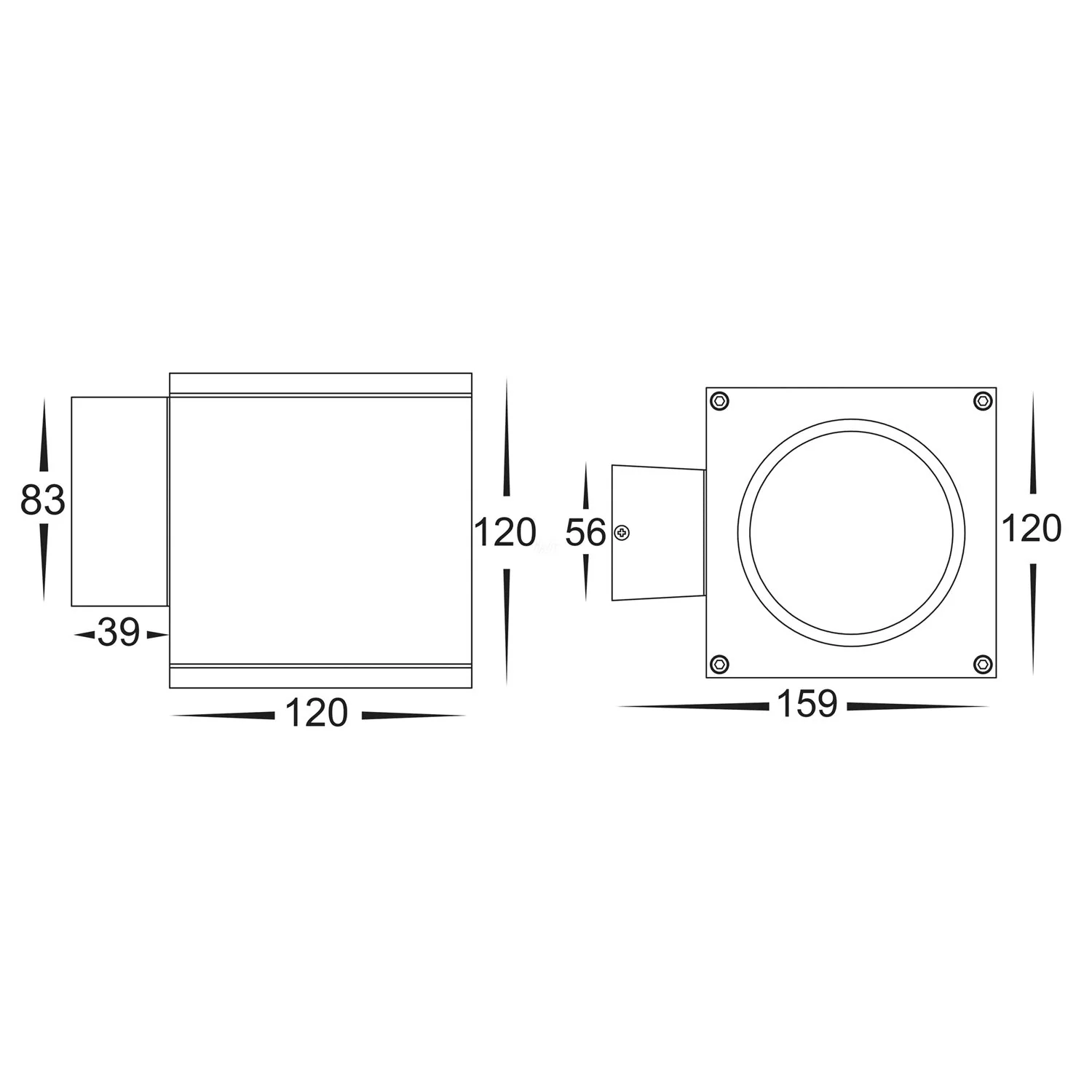 Porter Square Fixed Down LED Wall Light 15w in Black/White Havit Lighting - HV3628T-BLK-SQ, HV3628T-WHT-SQ - Image 4