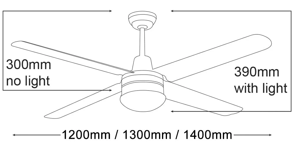 Martec Precision 48" 4 Blade Ceiling Fan Full 316 Stainless Steel - Image 2