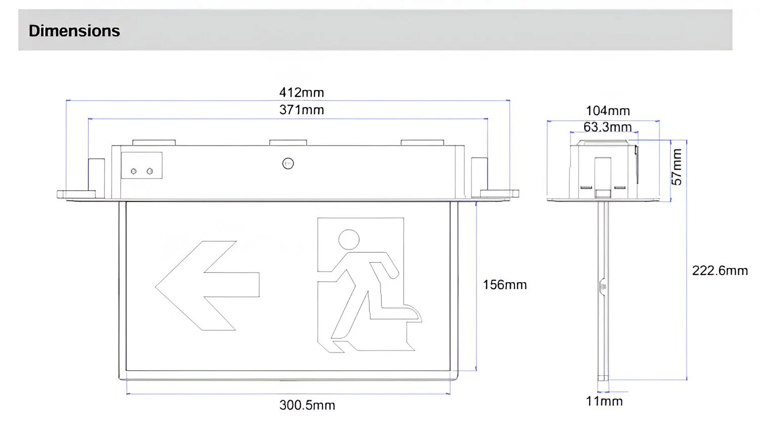 Reech LED Emergency Exit Light Surface-Mount & Rod - Image 4