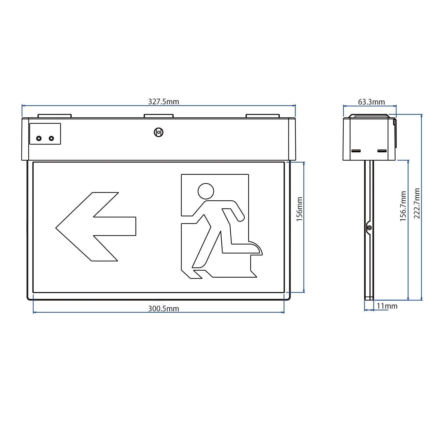 Reech LED Emergency Exit Light Surface-Mount Wall & Ceiling - Image 5