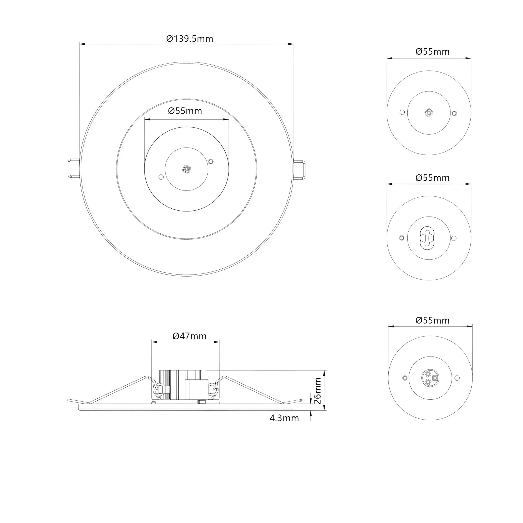 Reech Recessed Emergency Led Diskfire Black/White - Image 5