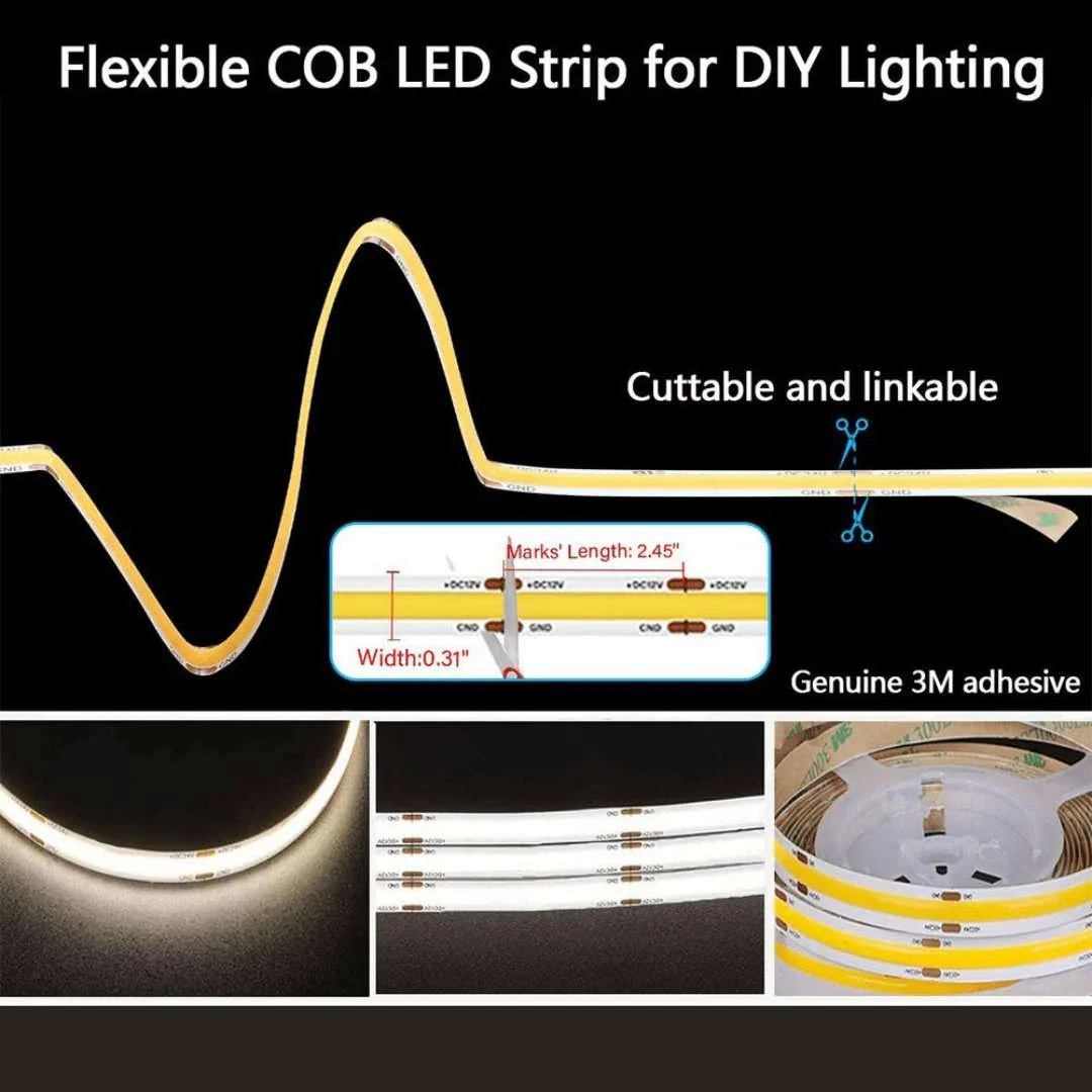 5 meter RGB+4K Cobra Pro Indoor COB Dot Free Strip Light Kit - 80W - Image 8