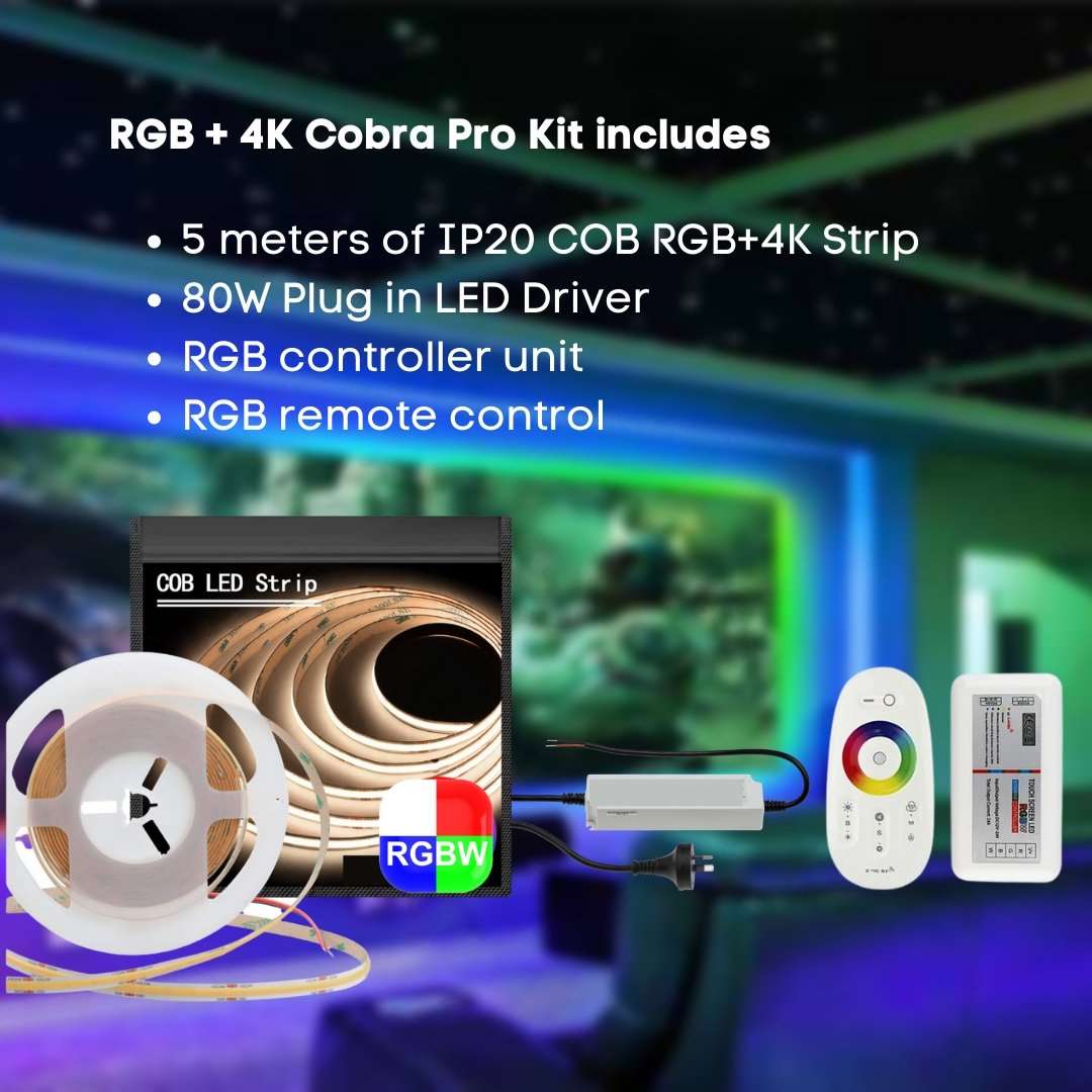 5 meter RGB+4K Cobra Pro Indoor COB Dot Free Strip Light Kit - 80W - Image 9