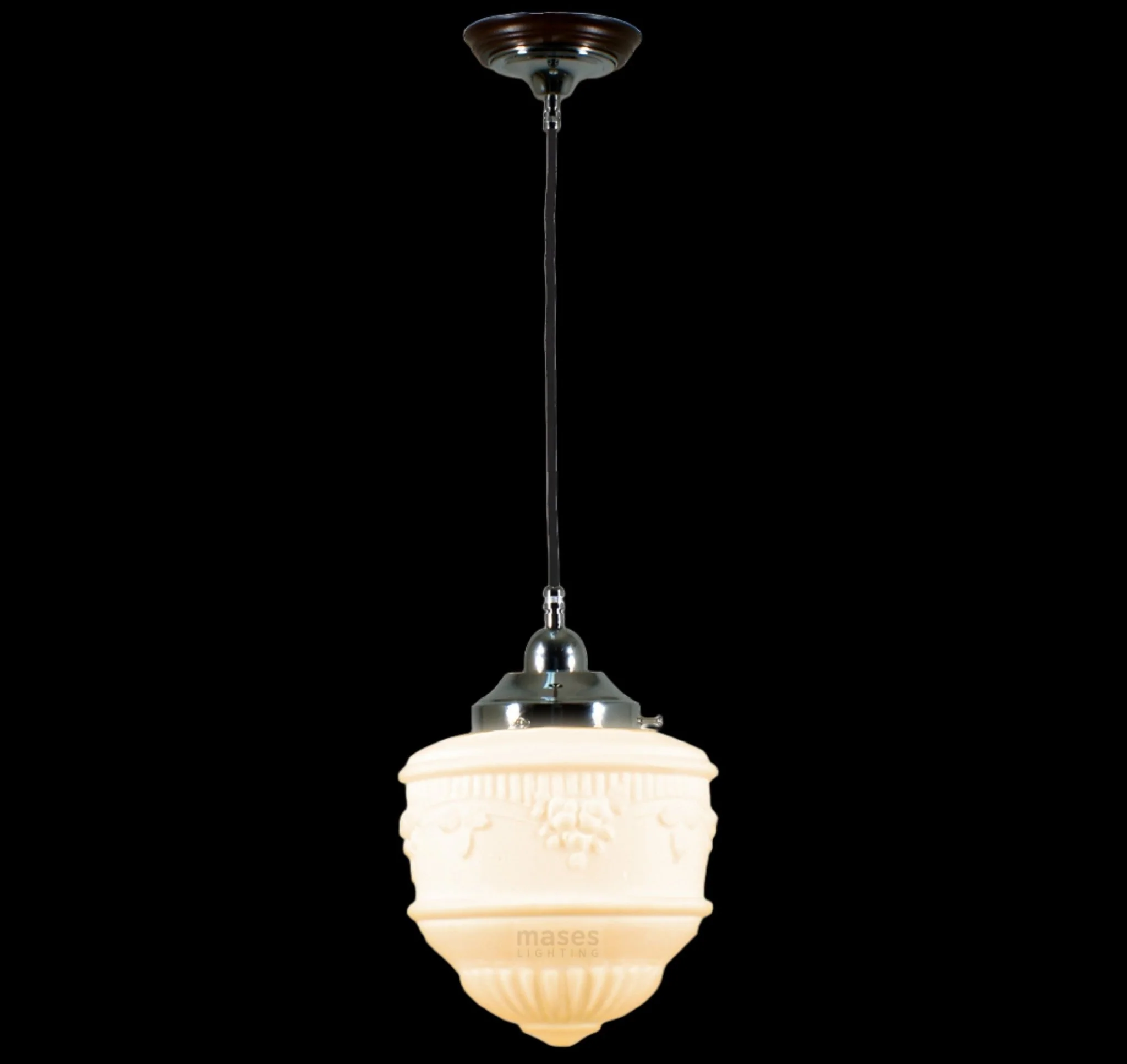 Senator 8" 1 Light CORD Pendant Light - Black/Chrome/Polished Brass - Image 4