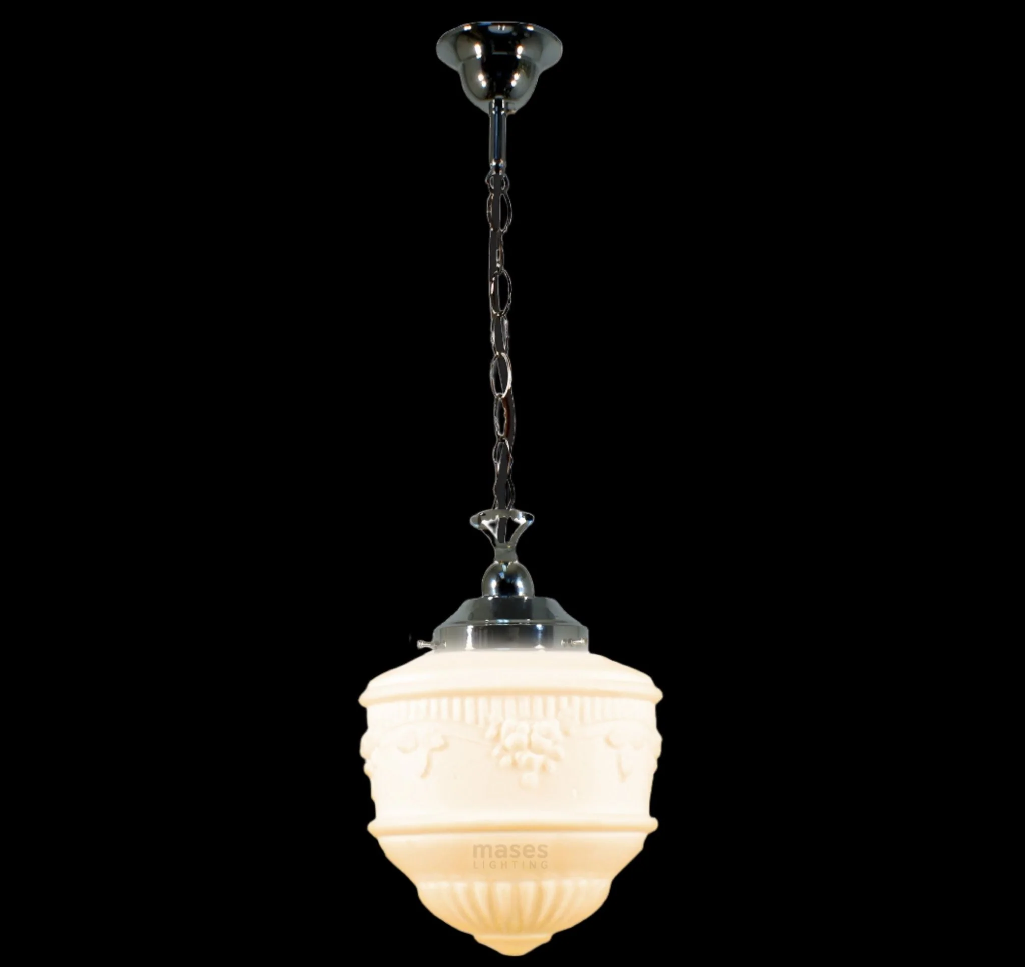Senator 8" Single CHAIN Pendant Light - Black/Chrome/Polished Brass - Image 4