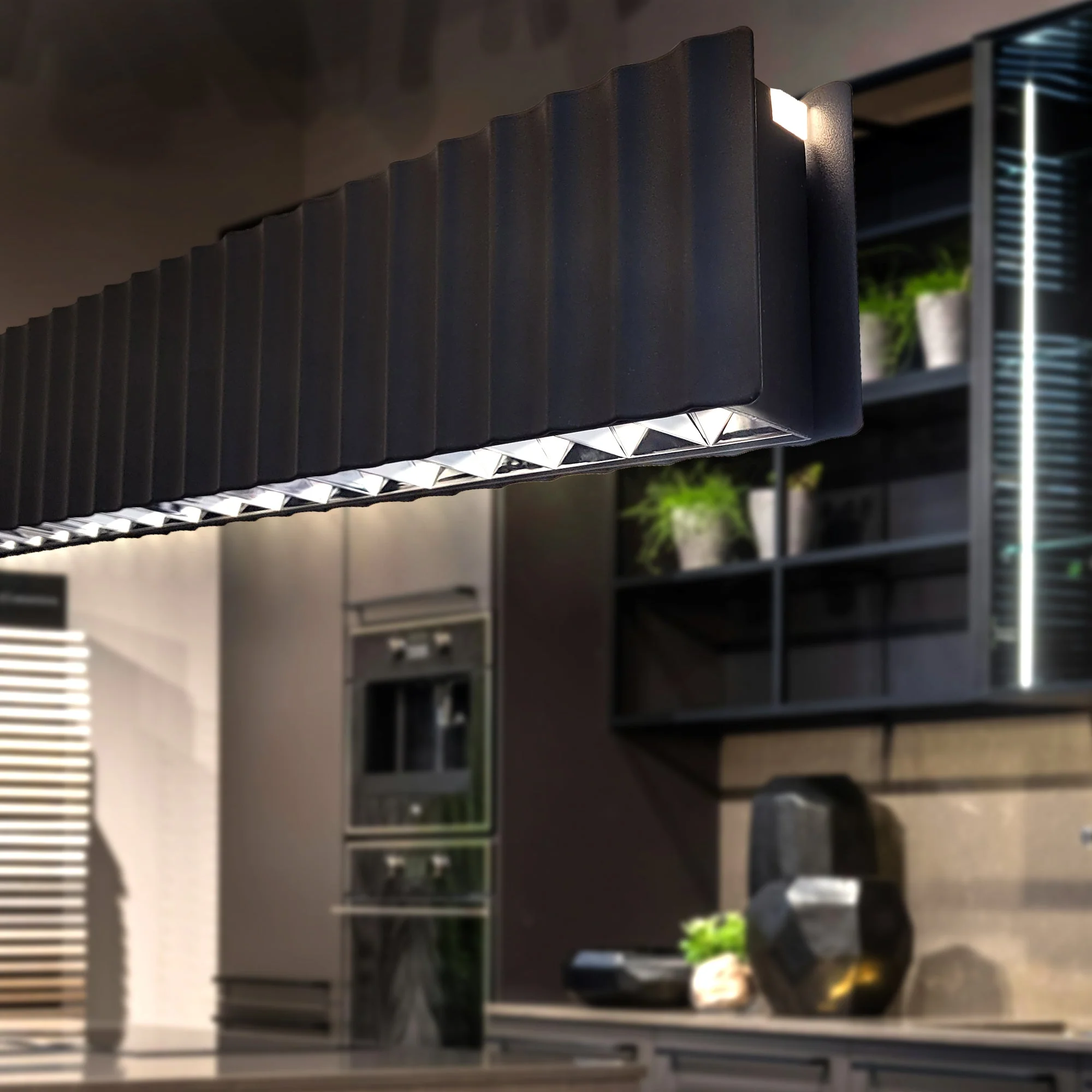 Skyline Brilliance Linear LED Pendant Light 78W 3000K in Black or White or Gold | Lighting Creations - Image 10