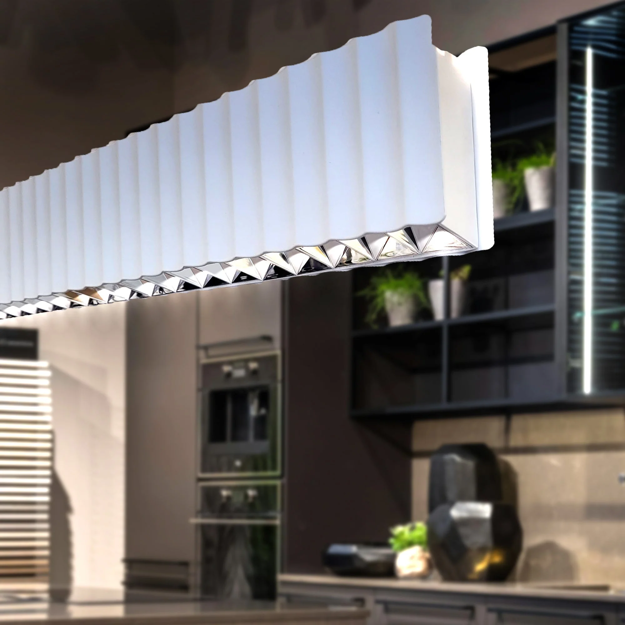 Skyline Brilliance Linear LED Pendant Light 78W 3000K in Black or White or Gold | Lighting Creations - Image 6