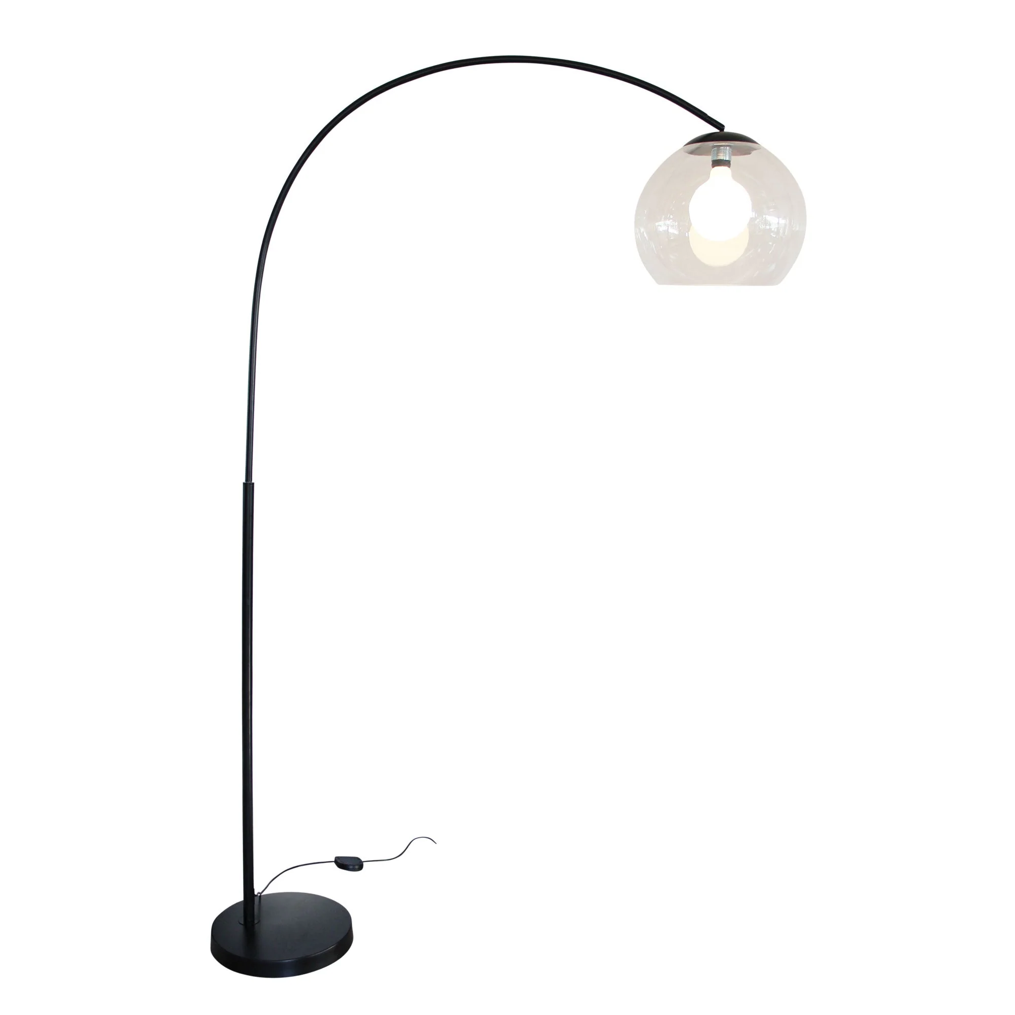 Over 1 Light Floor Lamp Arc Black With Acrylic Shade - SL91207BK - Image 3