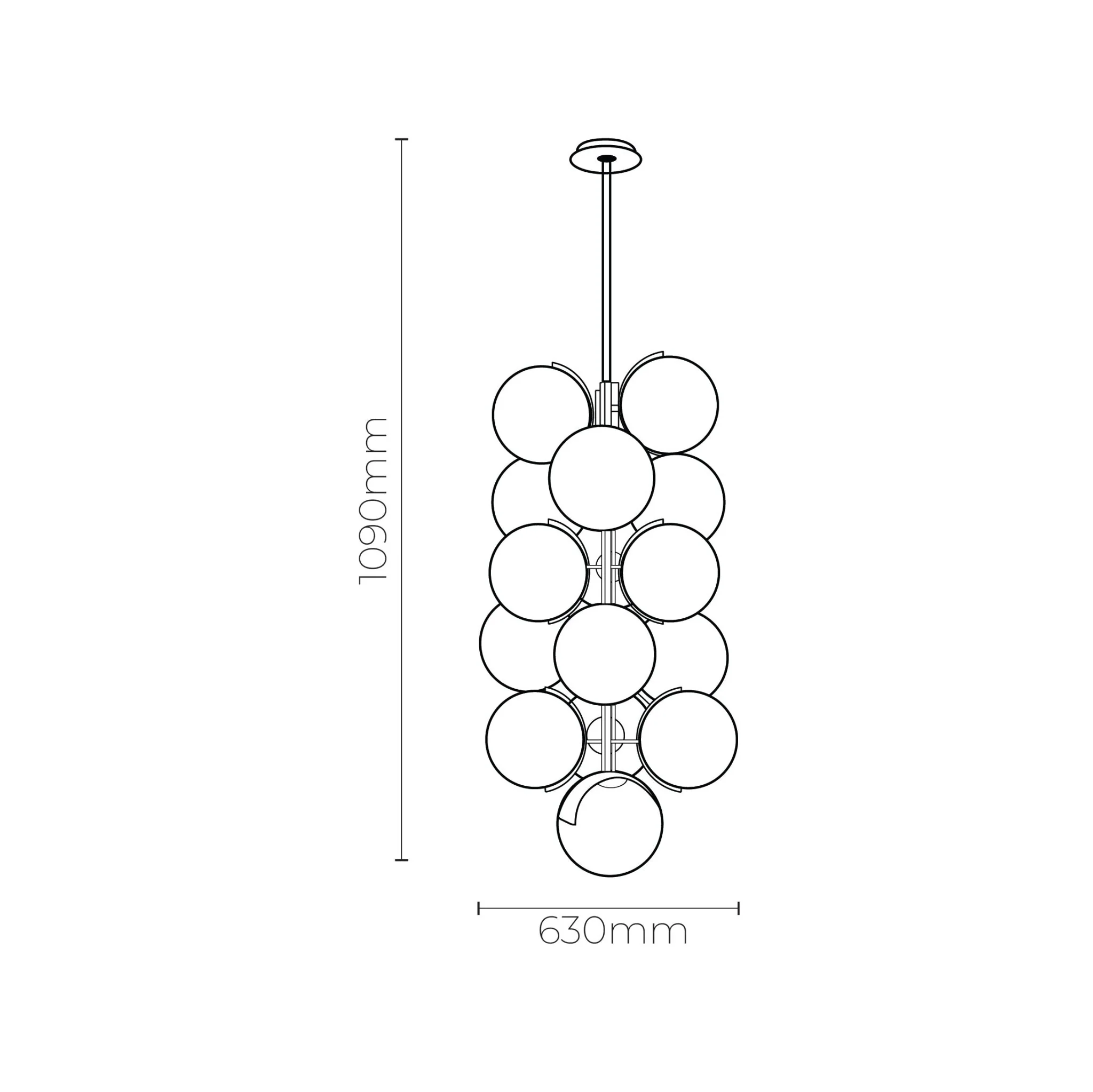 Sophie Pendant Light in Black or Brass | Lighting Creations - Image 3