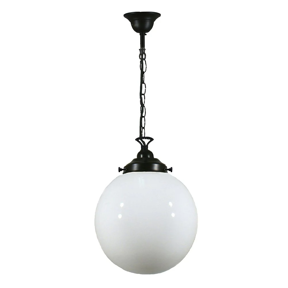 Sphere 10" 1 Light CHAIN Pendant Light - Black/Chrome/Polished Brass